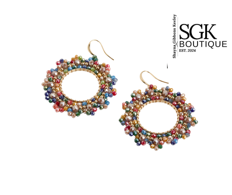 Faye Beaded|Hoop Earrings