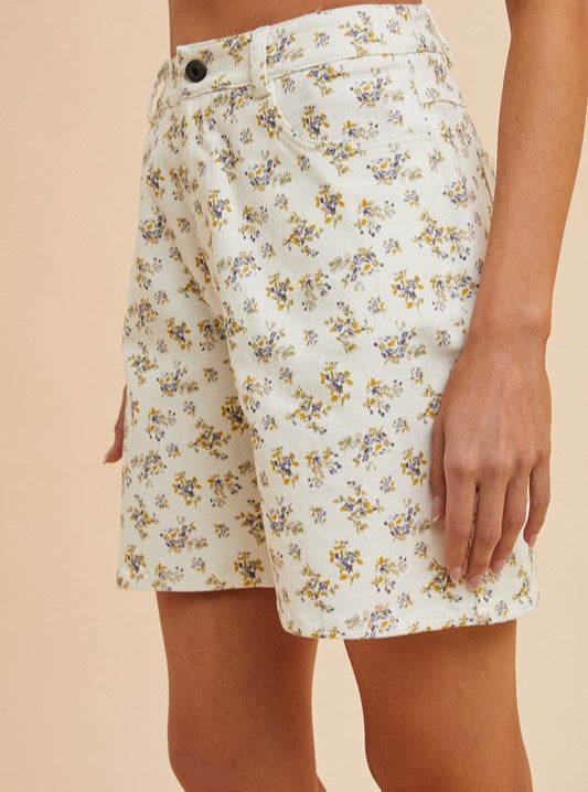 Final Sale | Ditsy Bermuda Mom Shorts