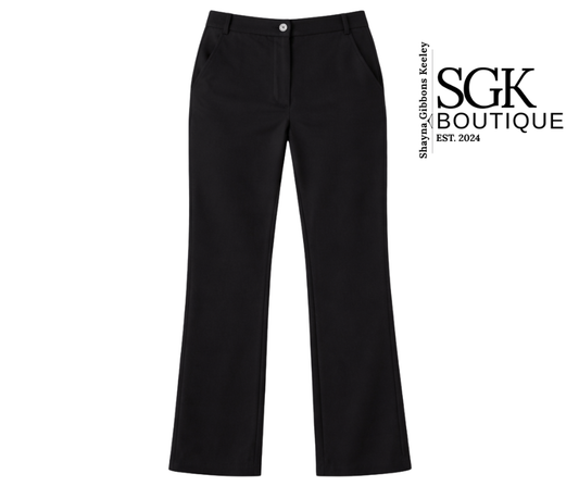 Riley Black Pant|Polished Wide-Leg