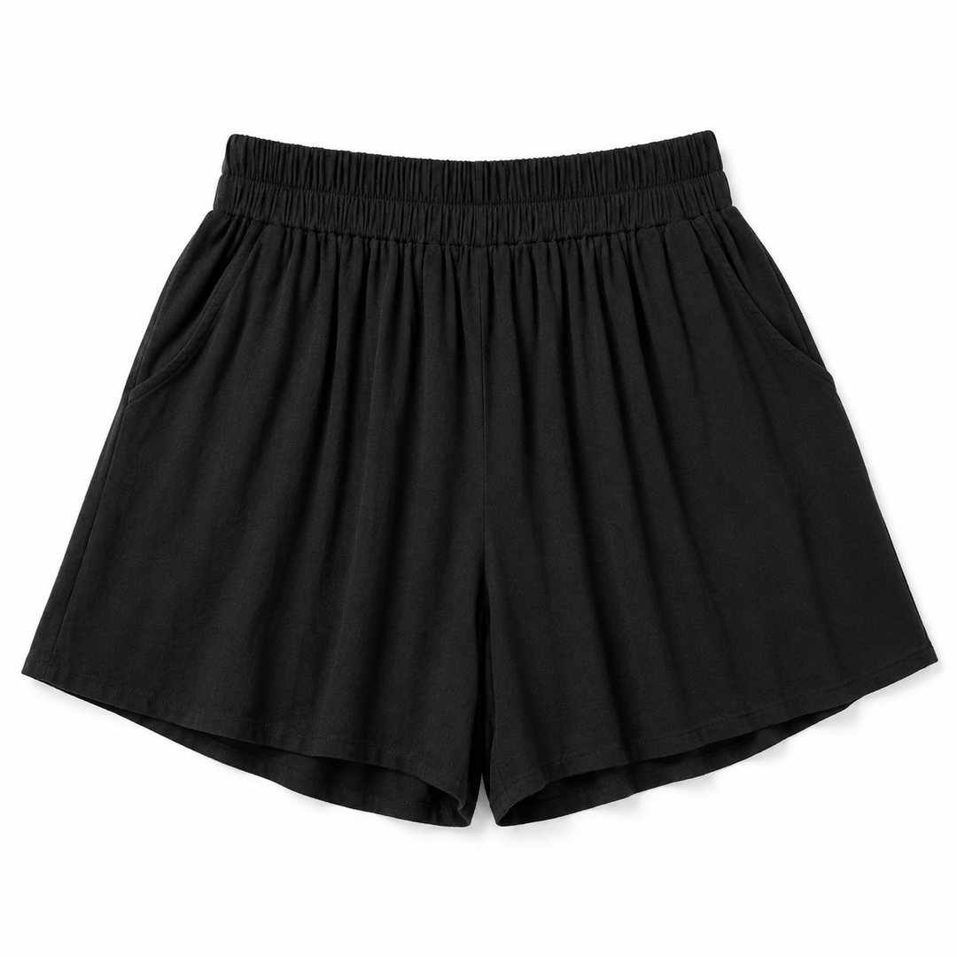 Black shorts on a white background