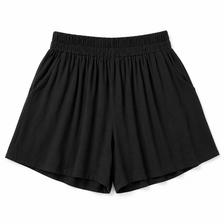 Black shorts on a white background