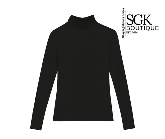 Black Mock Neck Top