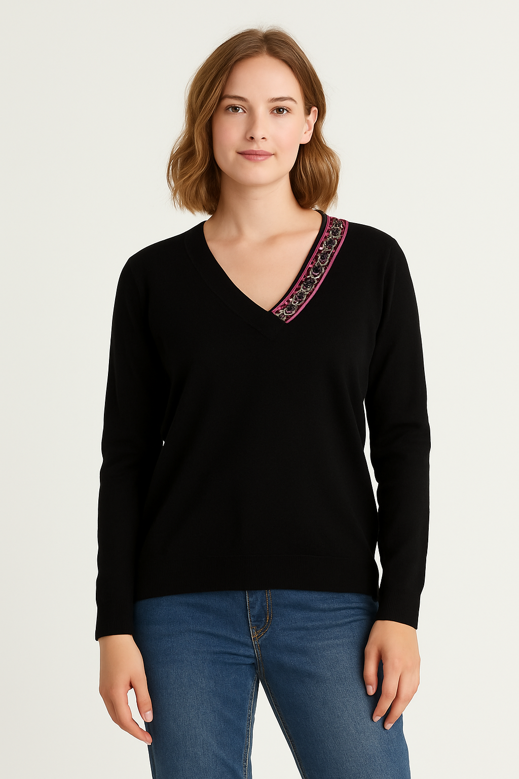 Final Sale|Jeweled Side Sweater