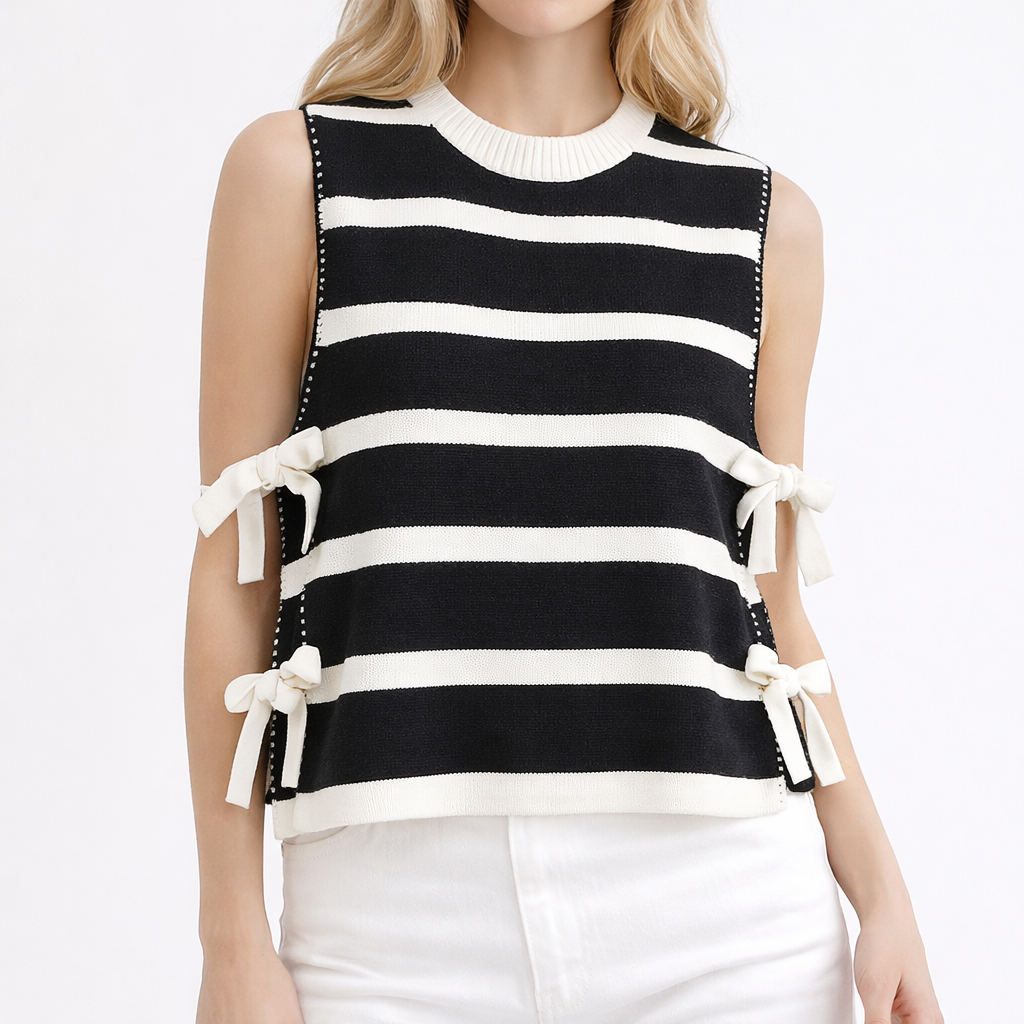 Tie Stripe Vest|Layering Essential
