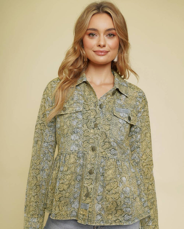 FINAL SALE|Animal Print Peplum Jacket