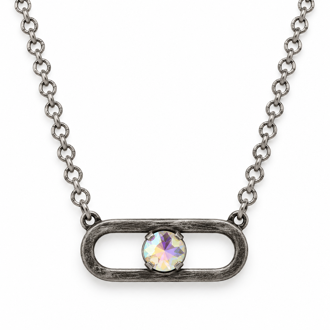 Oval AB Set | Silver Necklace