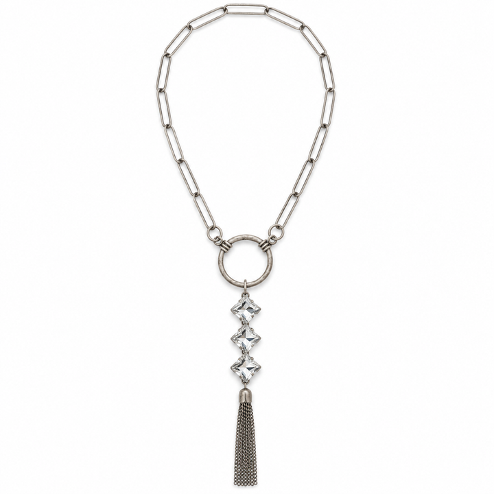 Square Stone Paperclip | Necklace