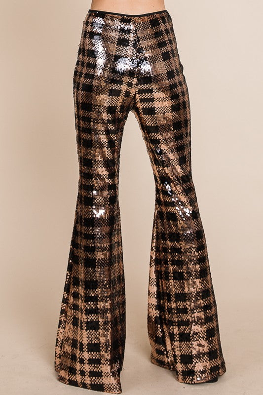 Sequin Checkered Flare