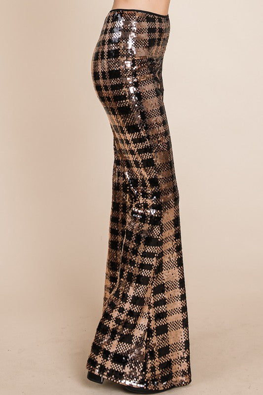 Sequin Checkered Flare