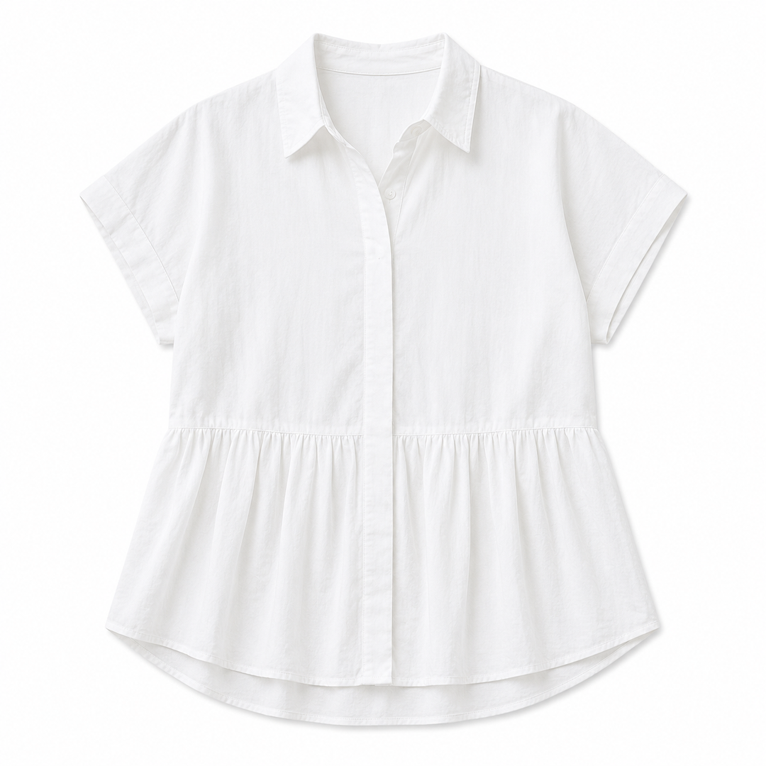 White sleeveless blouse on a white background