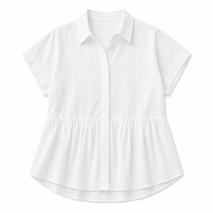 White sleeveless blouse on a white background
