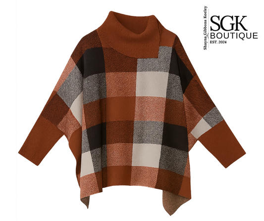 Loren Colorblock Poncho