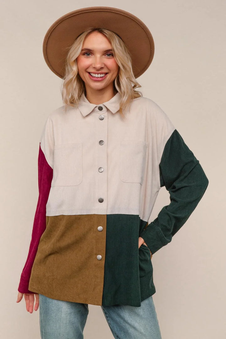 Snap Corduroy Jacket