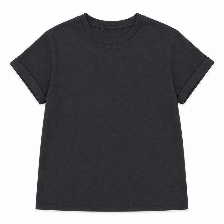 Black t-shirt on a white background