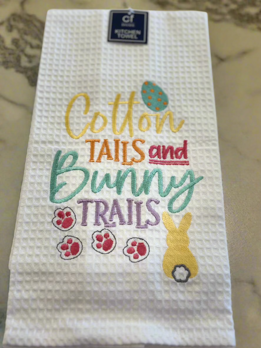 Cotton Tails & Bunny Trails Kitchen Towel