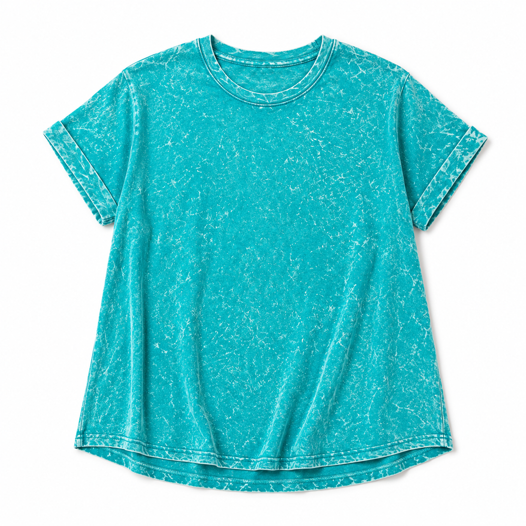 Teal t-shirt on a white background