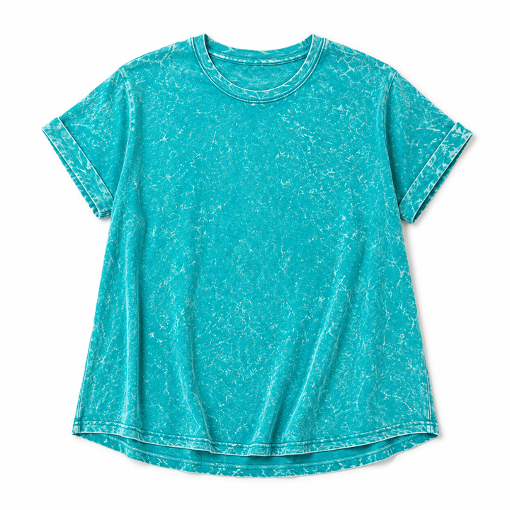 Teal t-shirt on a white background
