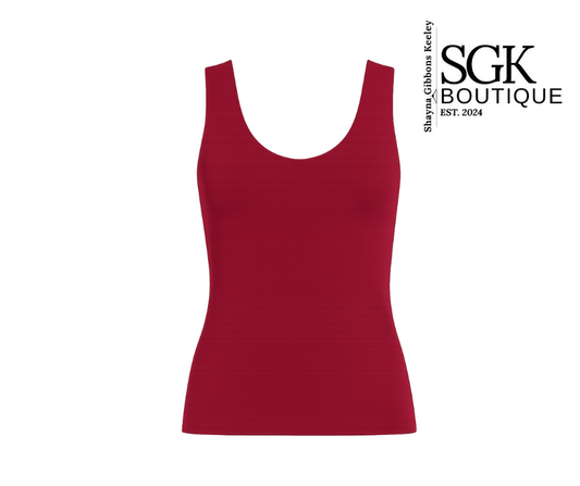Cabernet tank top on a white background with SGK Boutique logo.