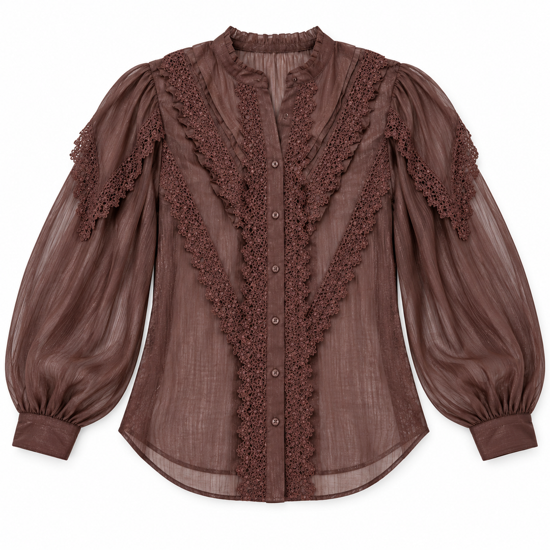 Brown Lace | Sheer Top
