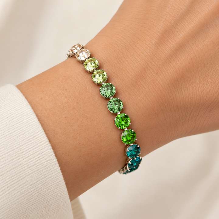 Ombre Green Silver | Link Bracelet