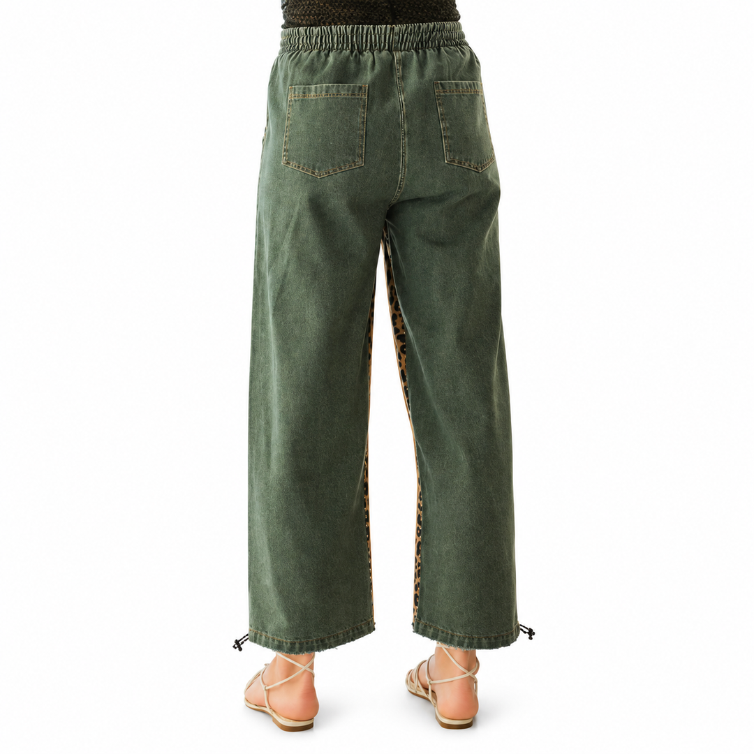 Leopard | Denim Joggers