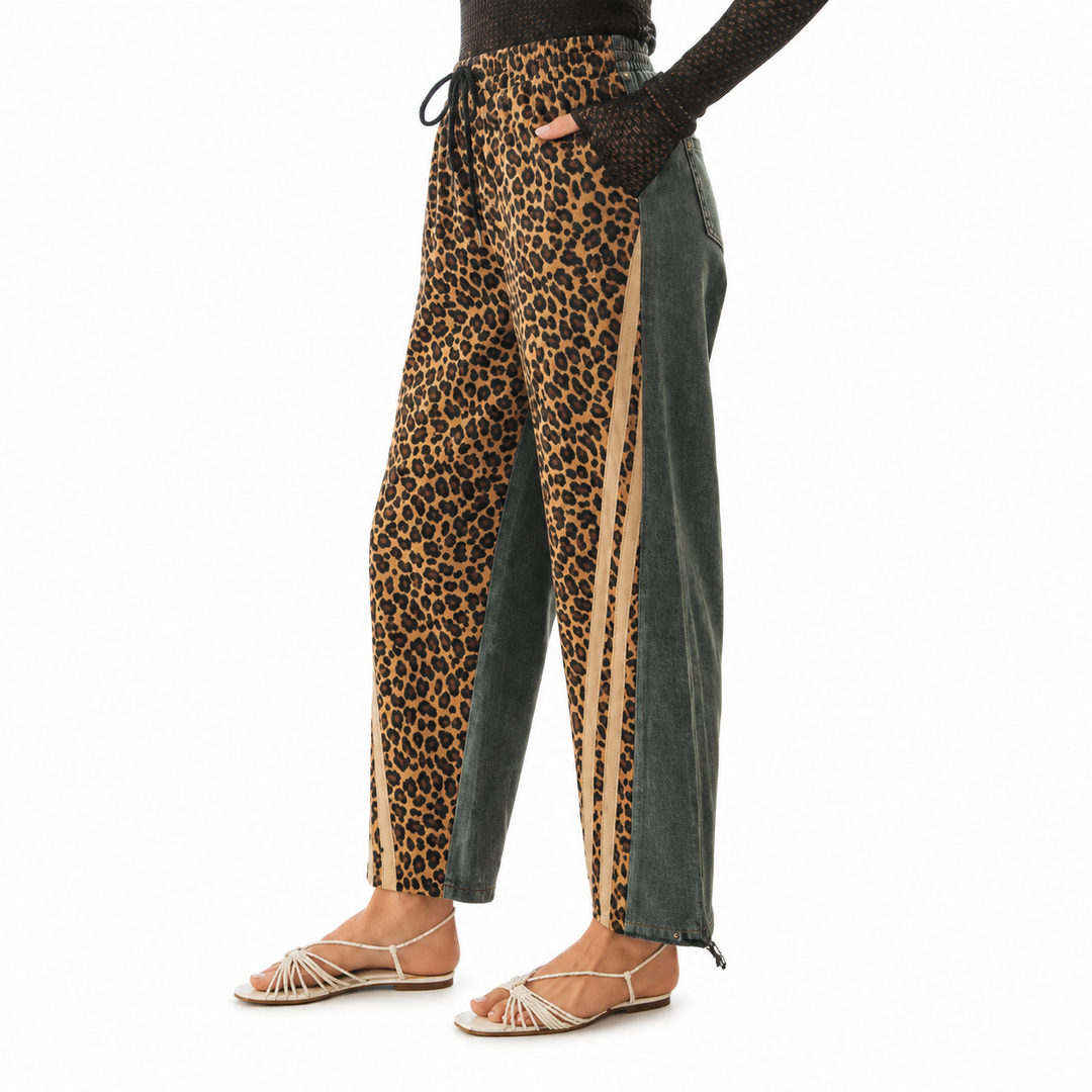 Leopard | Denim Joggers