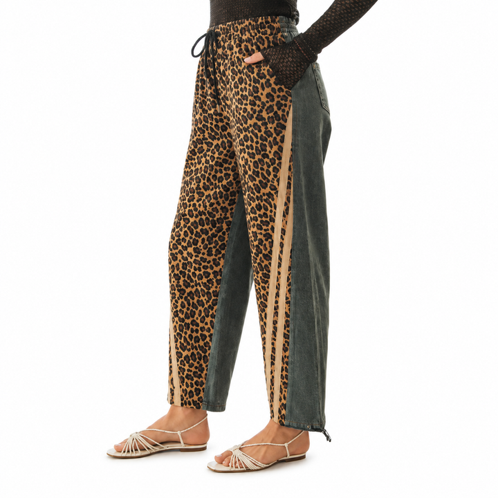 Leopard | Denim Joggers