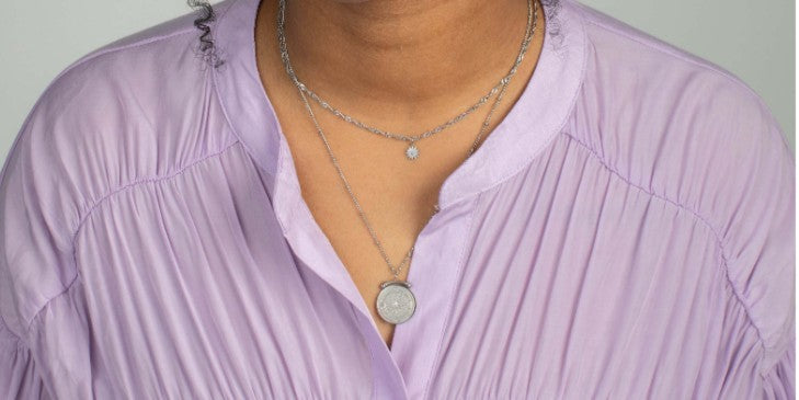 DOUBLE LAYER DISC NECKLACE