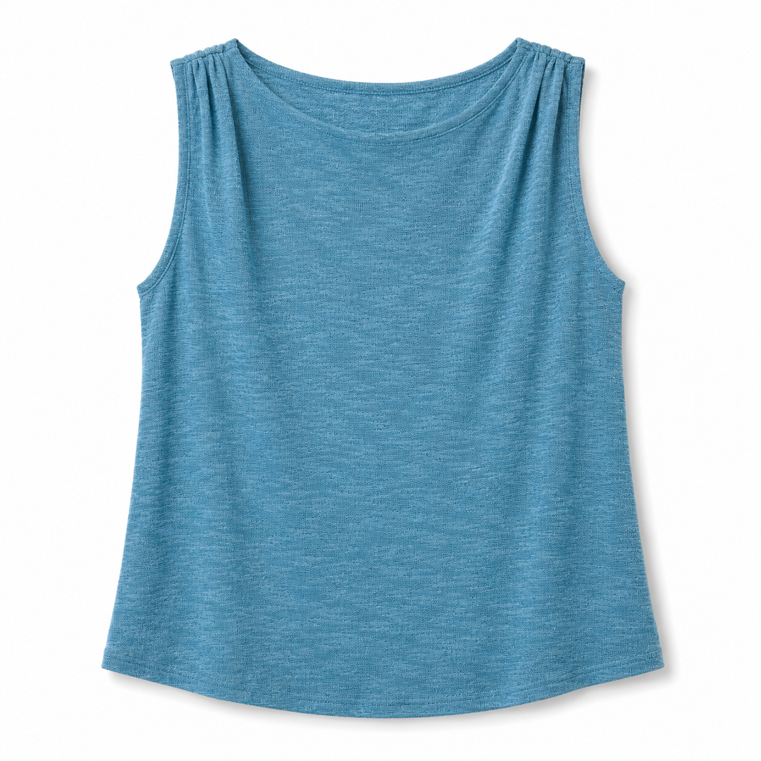 Blue tank top on a white background