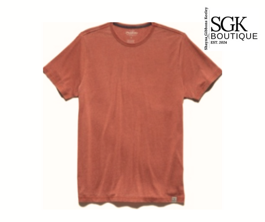 Rust t-shirt on a white background with SGK Boutique logo.