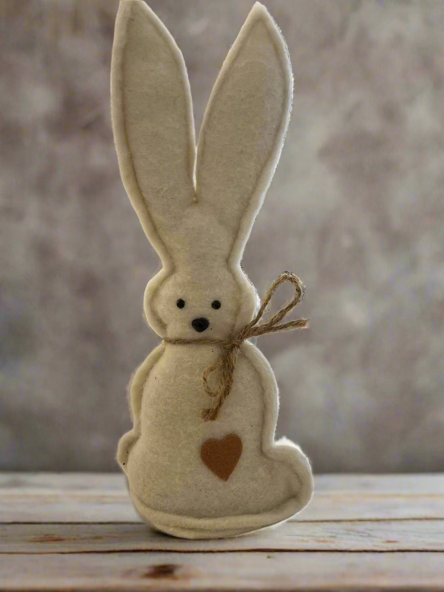 Fluffy Standing Bunny Decorative Figurine