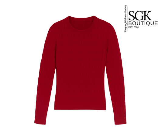 Cinnamon long-sleeve shirt on a white background with SGK Boutique logo.
