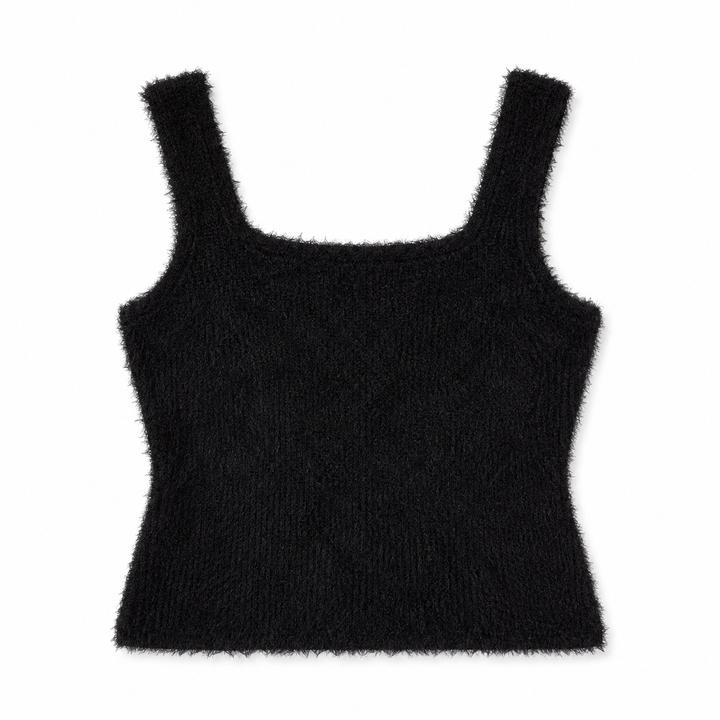 Black Fuzzy | Sweater Top