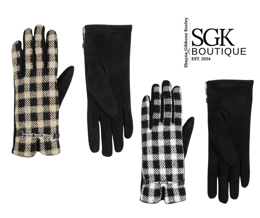 Glitzy Checkered Touchscreen Gloves