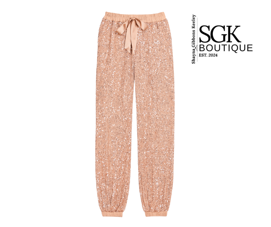 Sequin Drawstring Jogger