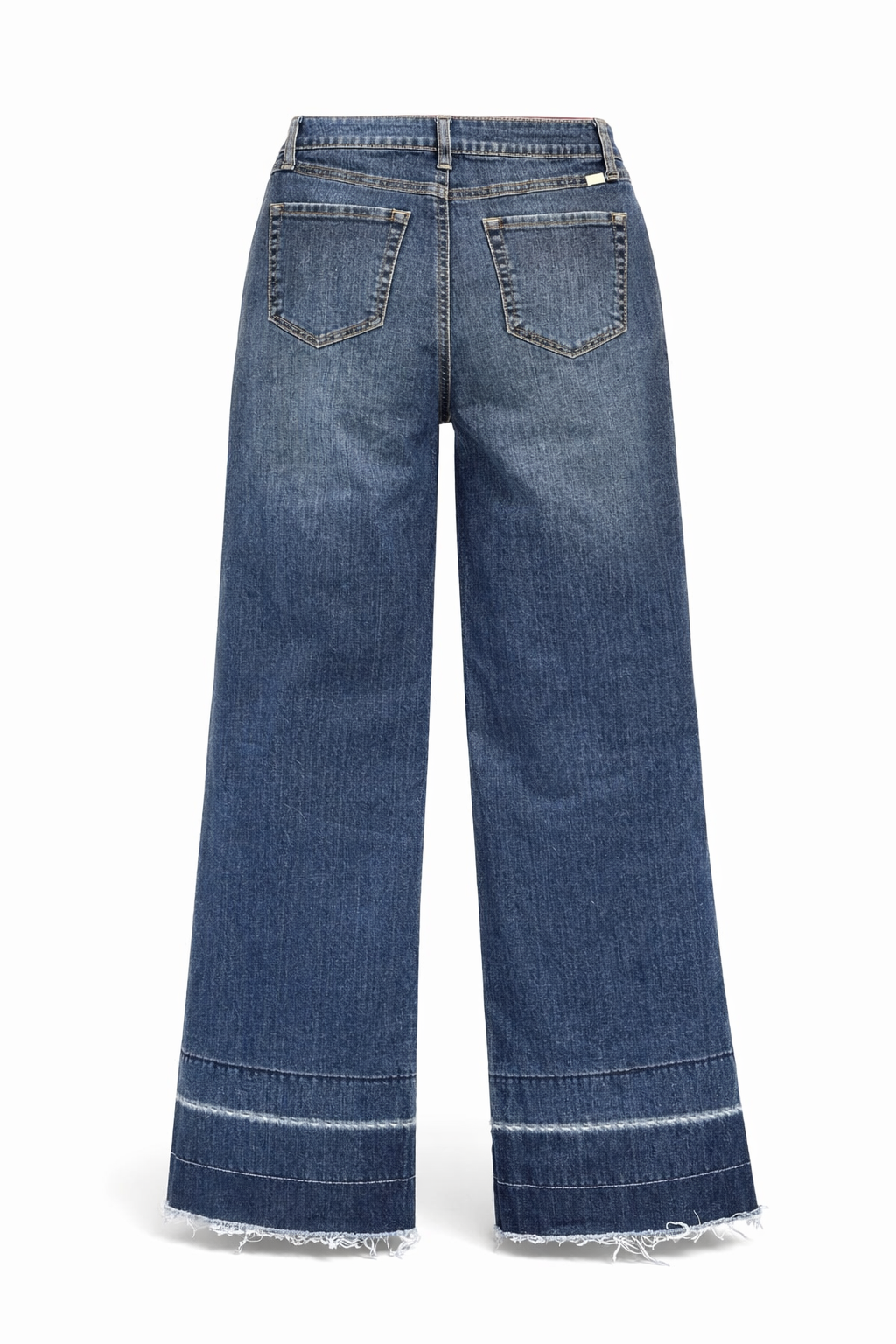 Blue jeans with a white background