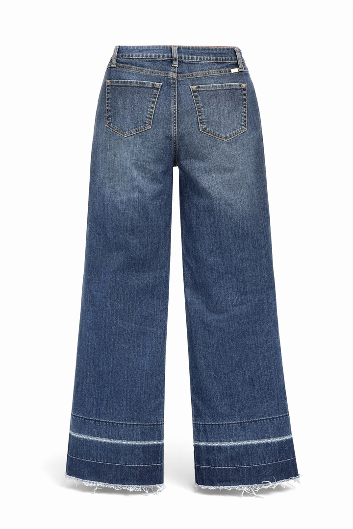 Blue jeans with a white background