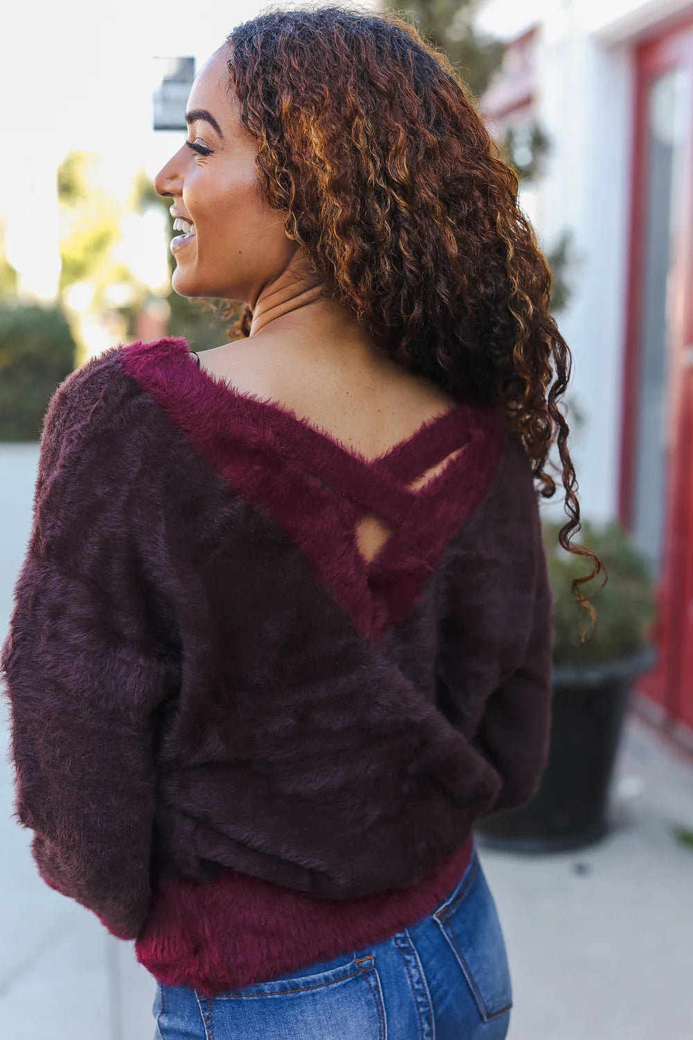 Crisscross Back Sweater