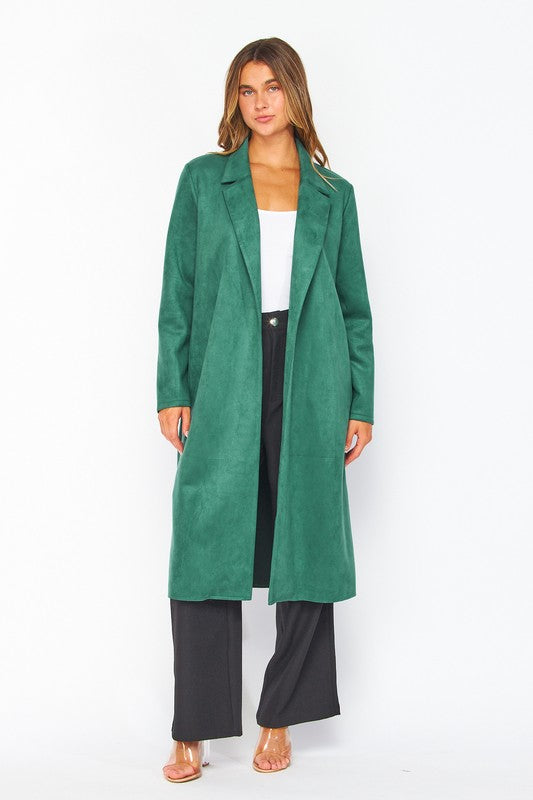 Vegan Suede Trench Coat