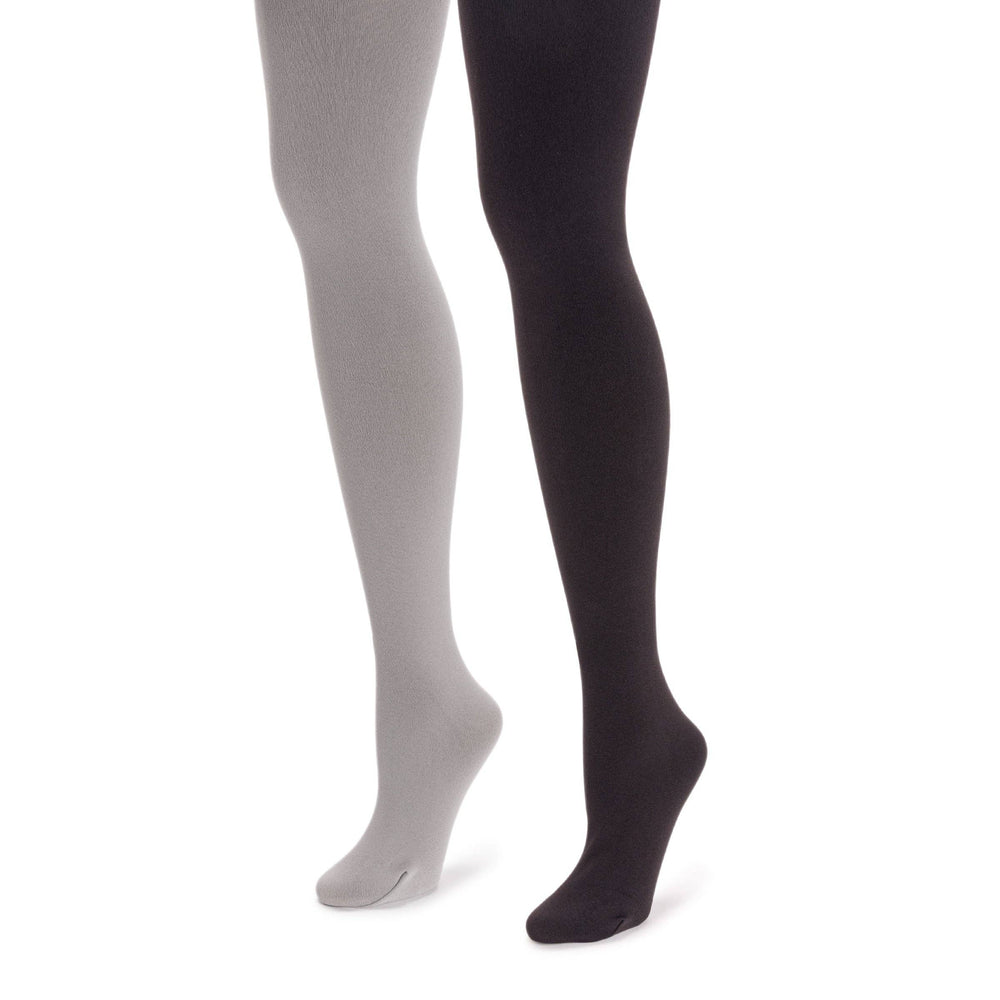 Chocolate and ivory tights on a white background.