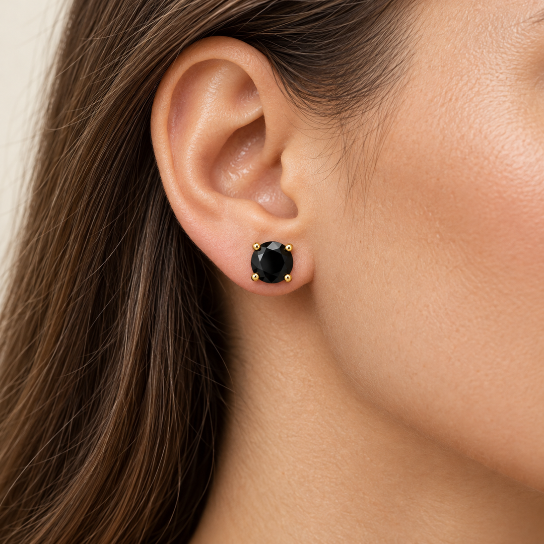 Black | Crystal Stud