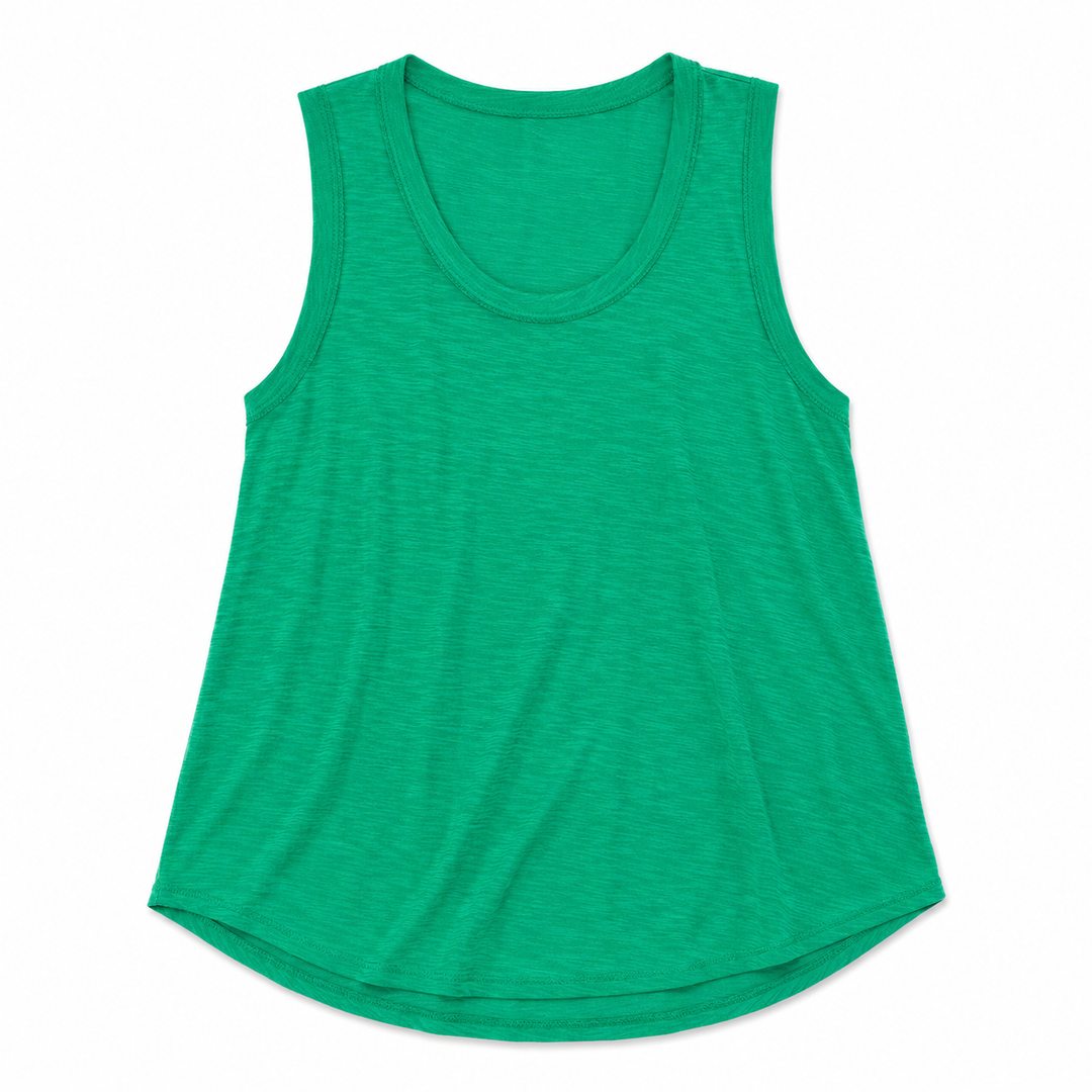 Green tank top on a white background