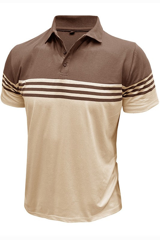 Colorblock Striped Polo