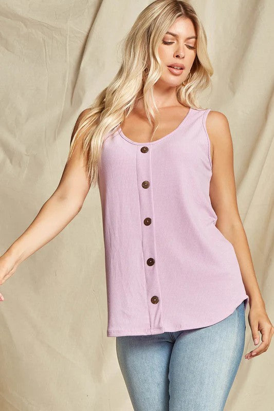 FINAL SALE|Button Tank Top