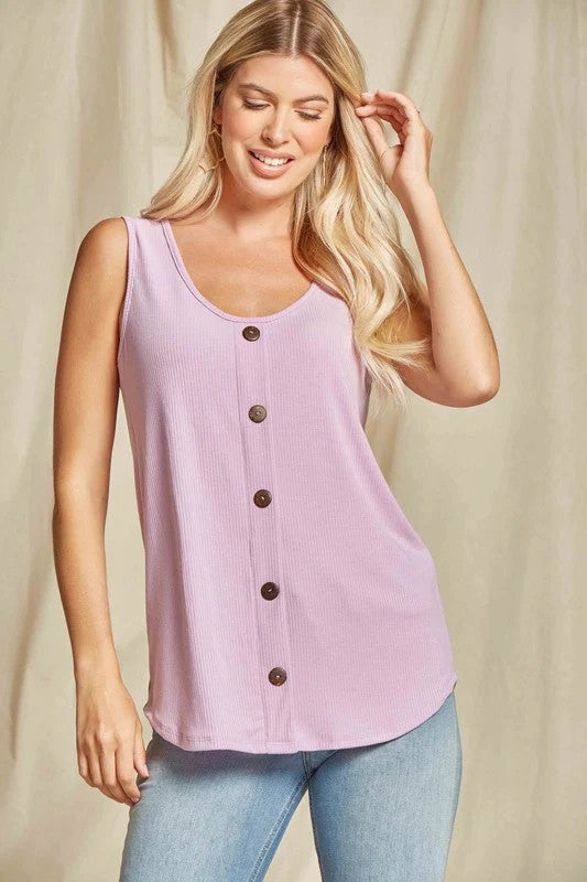 FINAL SALE|Button Tank Top
