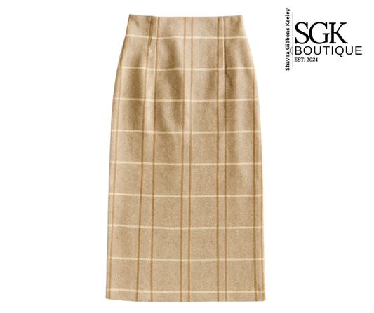 Calista Plaid Pencil Skirt