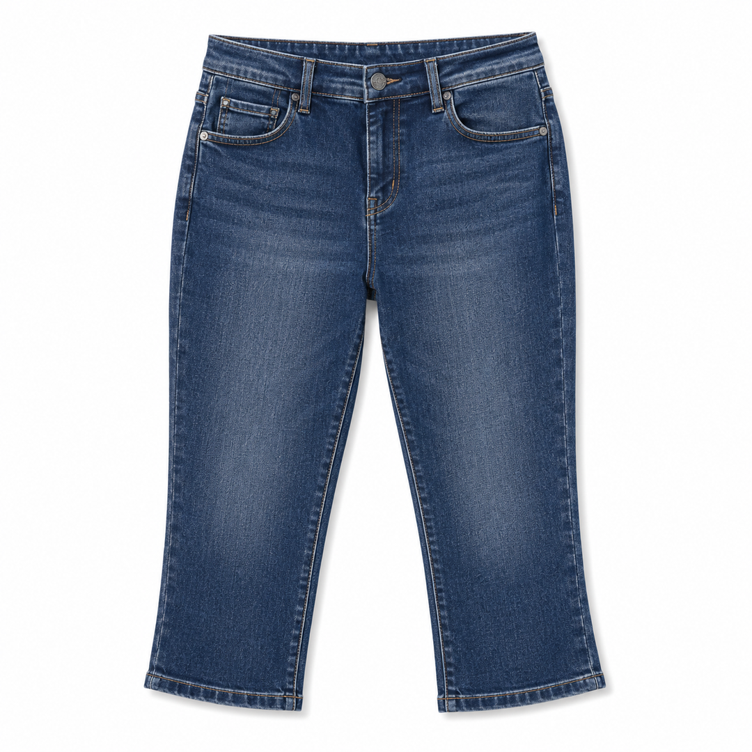 Pair of blue jeans on a white background