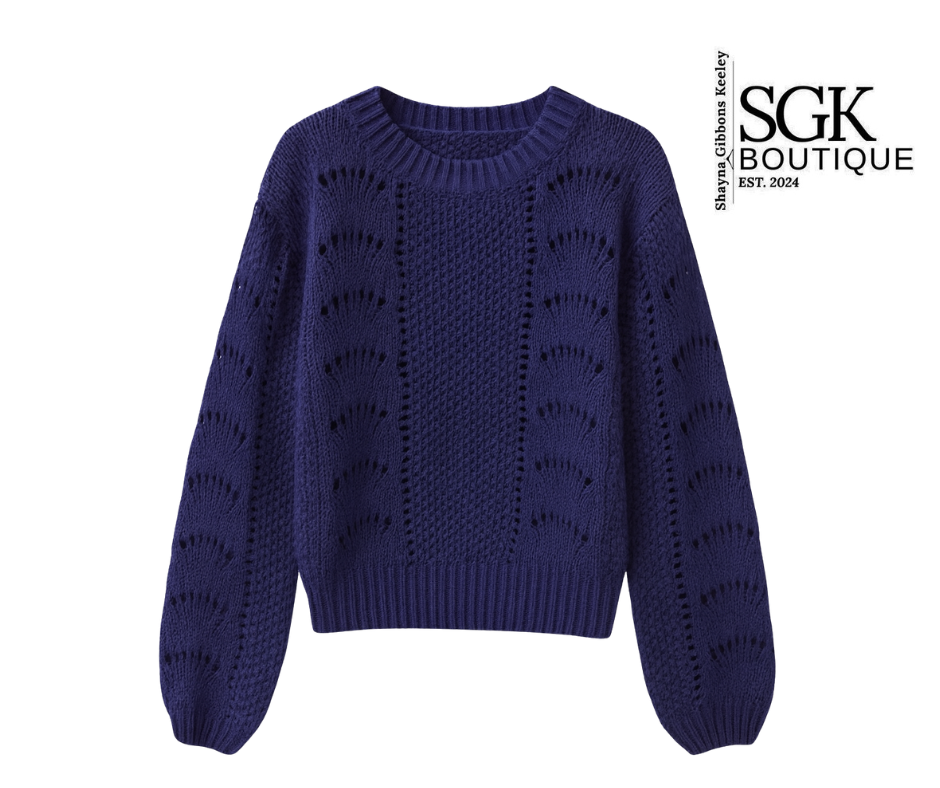 Scallop Crochet Pullover Sweater