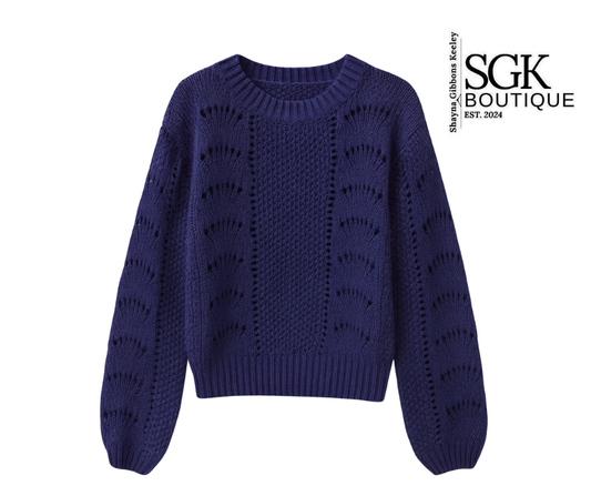 Scallop Crochet Pullover Sweater
