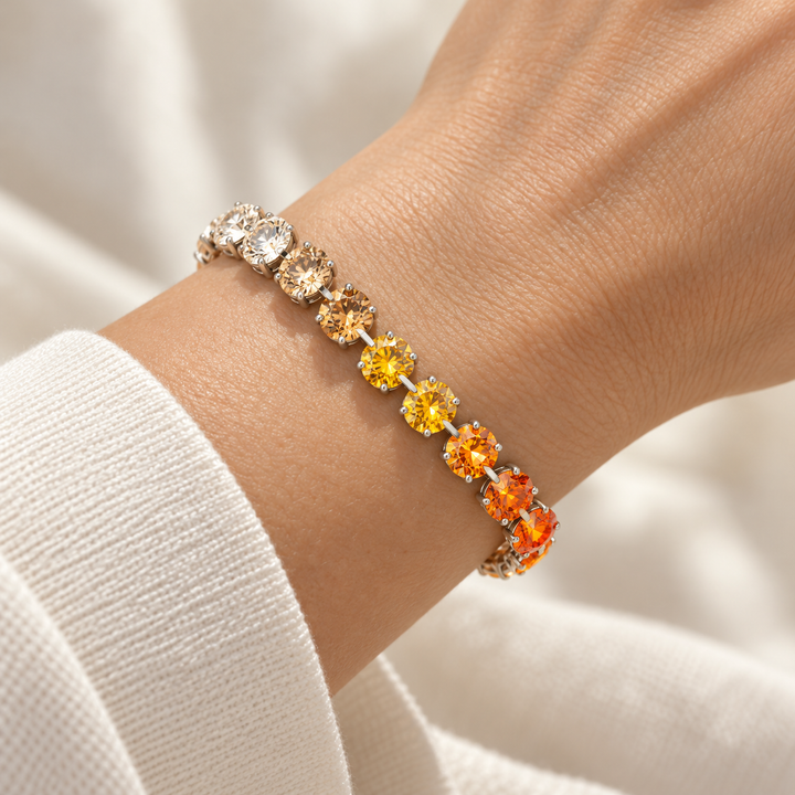 Silver Orange | Link Bracelet